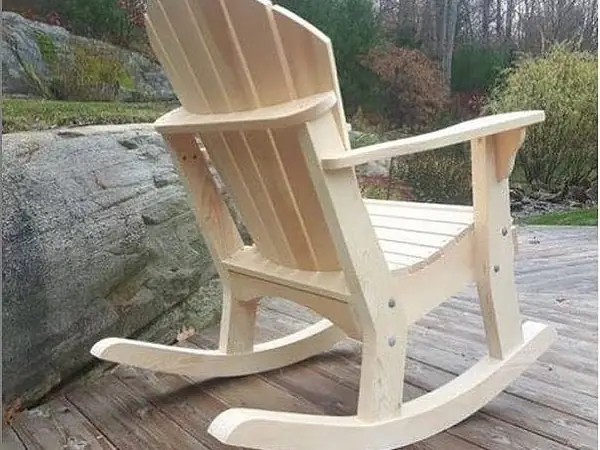 Adirondack rocking chair on a deck